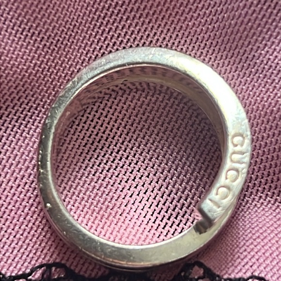 GUCCI STERLING SILVER WRAP ROUND RING SIZE 55 or 7 logo Auth. Unisex snake - Picture 7 of 10